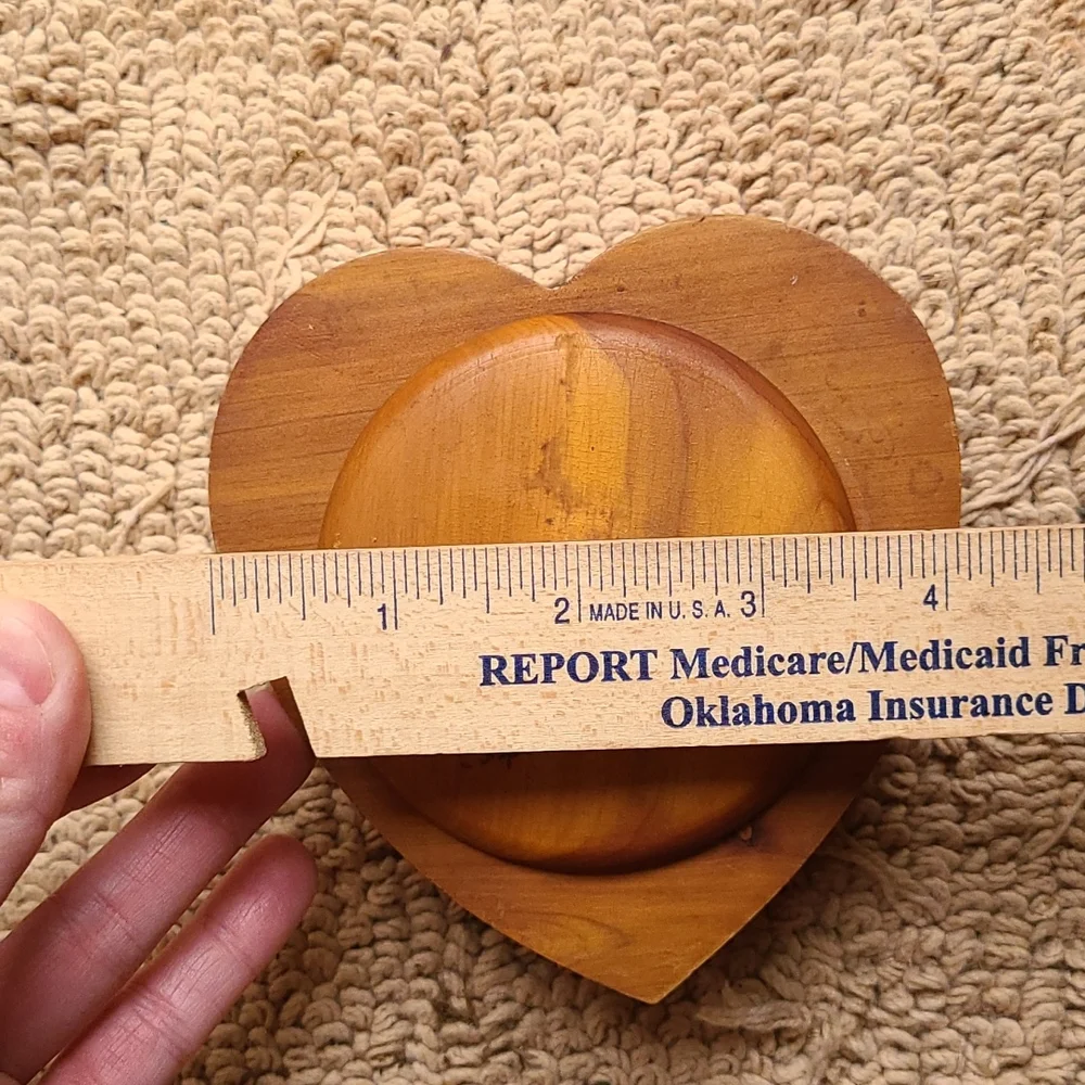 Wooden Heart Trinket Box from Corpus Christie Texas ~1980's